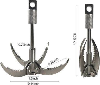 Grappling Hook,  Climbing Hook Folding Stainless Steel Gravity Rock Grappling Hooks for Outdoor Survival, Camping, Hiking, Tree &Rock &Mountain Climbing