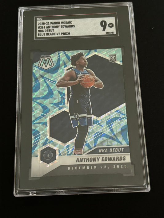 Anthony Edwards Panini Mosaic NBA Debut (Blue Reactive) #261