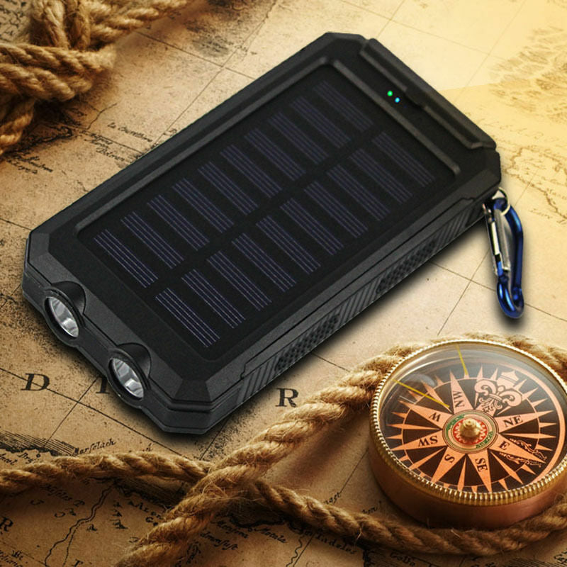 10,000Mah Dual USB Portable Solar Battery Charger Solar Power Bank for Phone