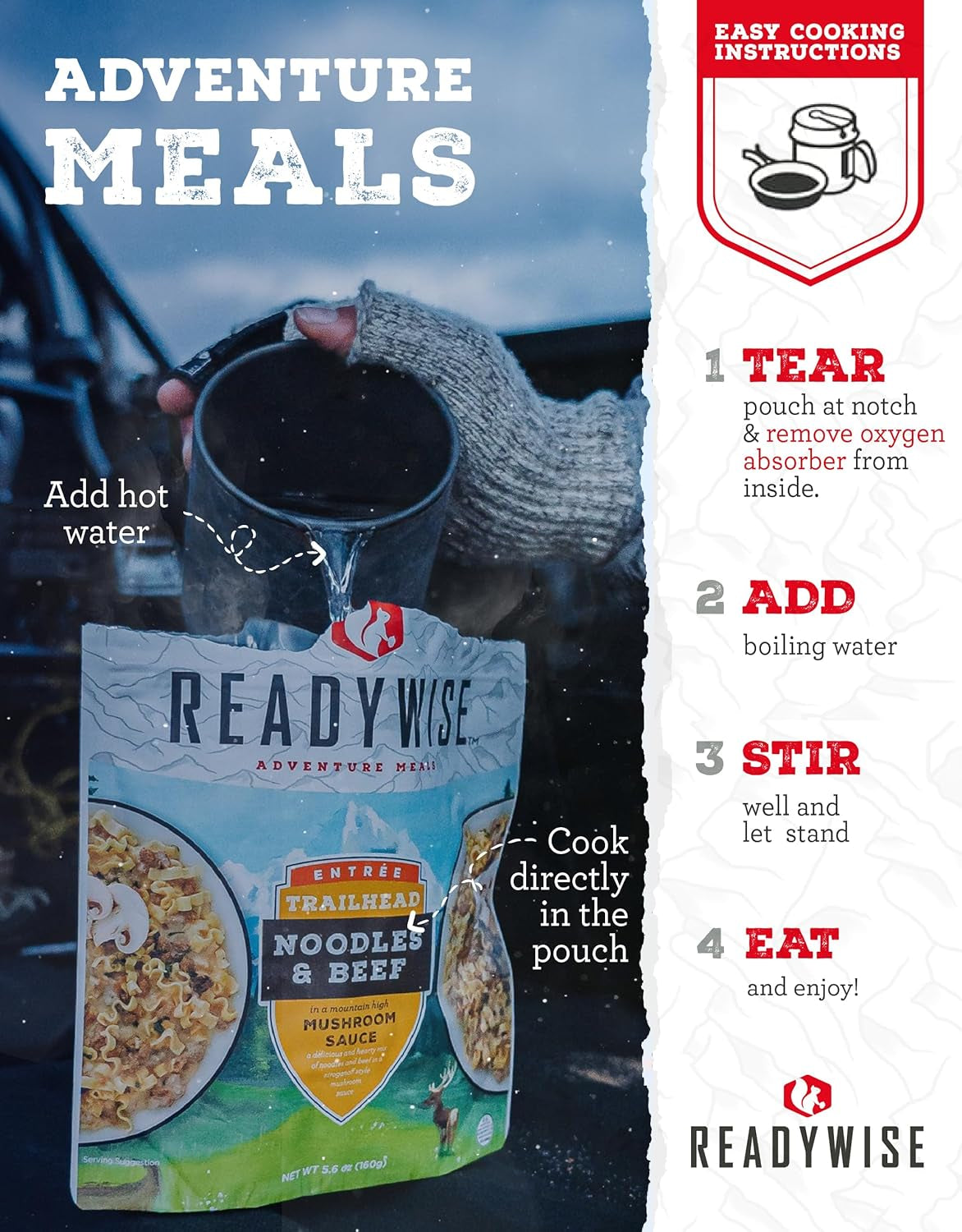 2-Day Adventure Bag | Freeze-Dried Backpacking & Camping Food | Waterproof Dry Bag | 23 Servings