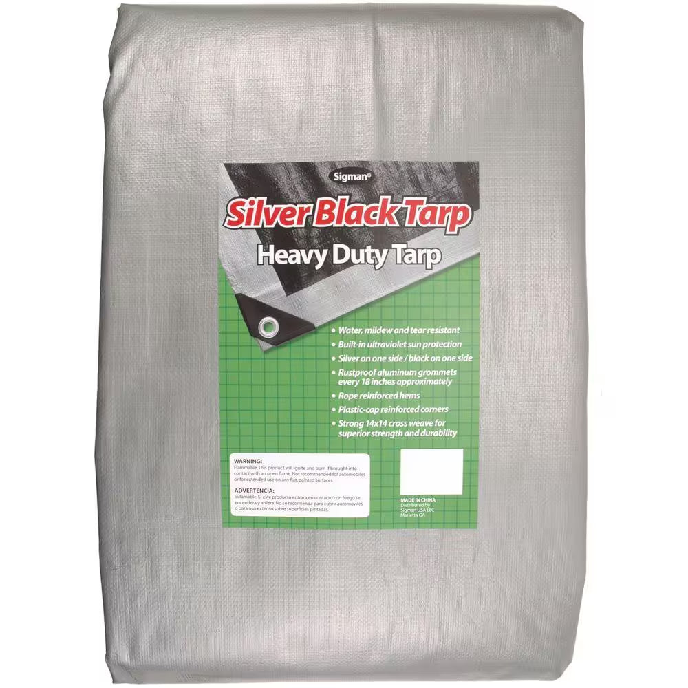 18 Ft. X 24 Ft. Silver Black Heavy Duty Tarp