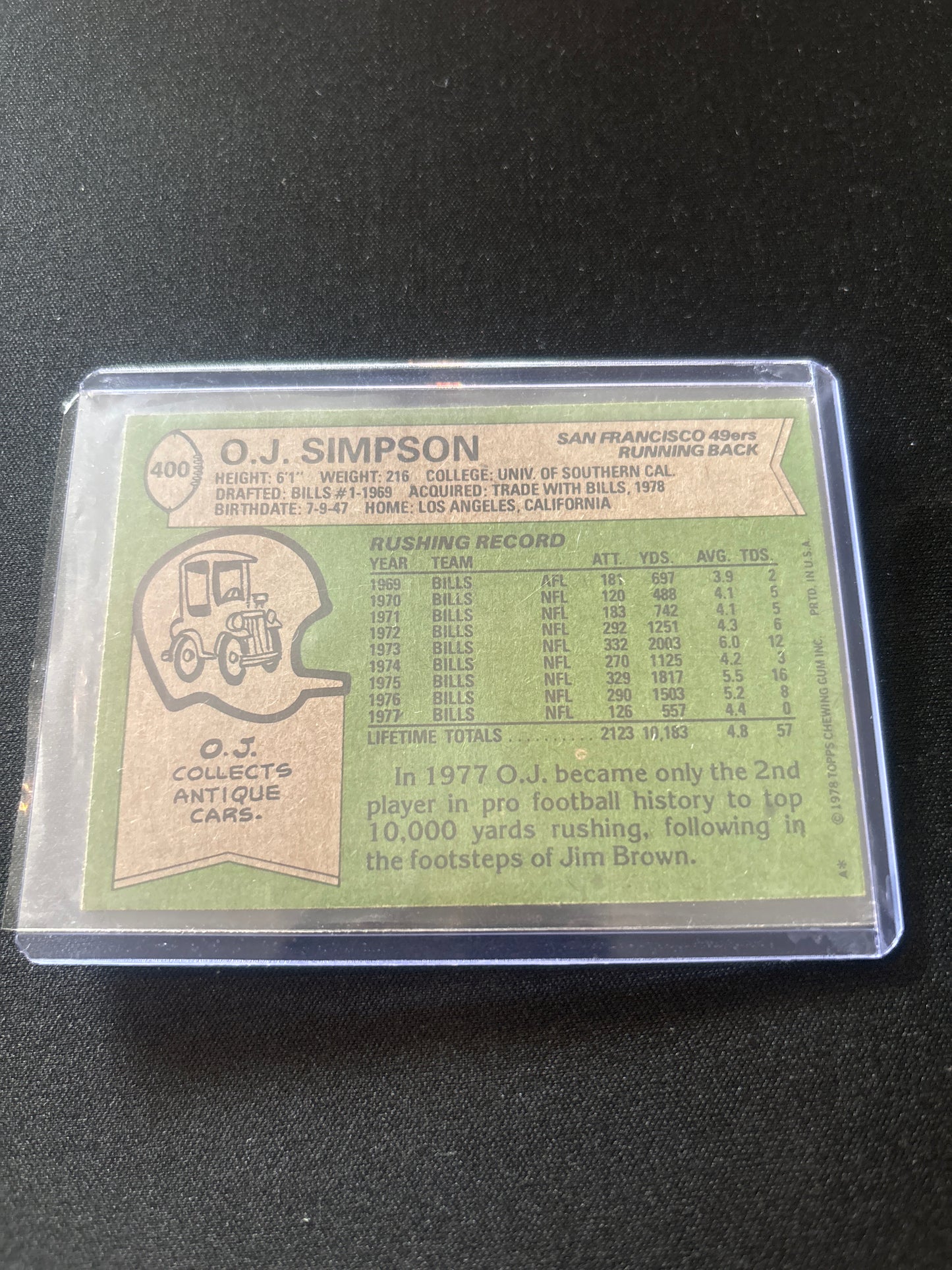 OJ Simpson 78 Topps #400