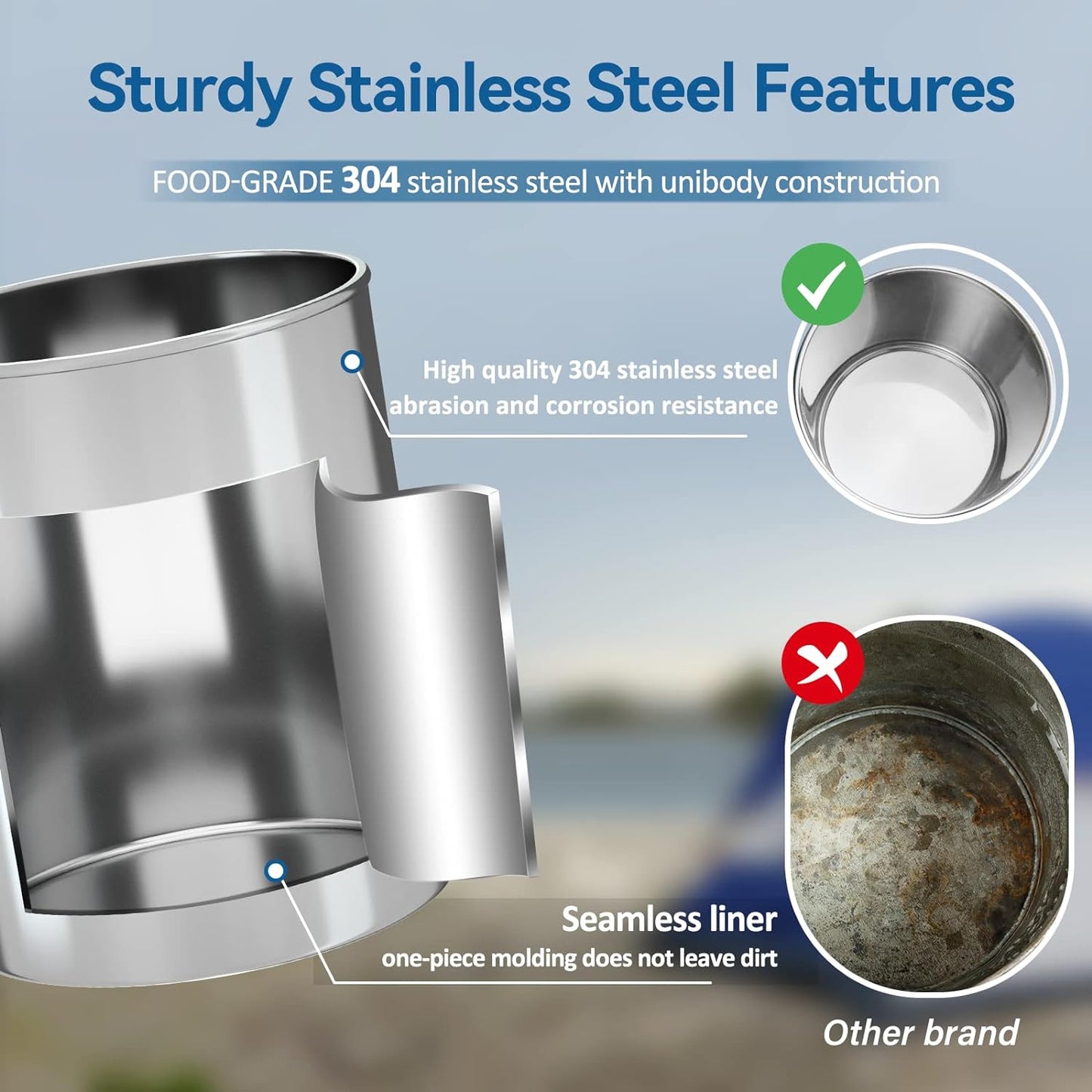 Stainless Steel Gravity-Fed Water Filter, High Capacity 2.9 Gallon with 2 Purification Elements for Home and Camping Use