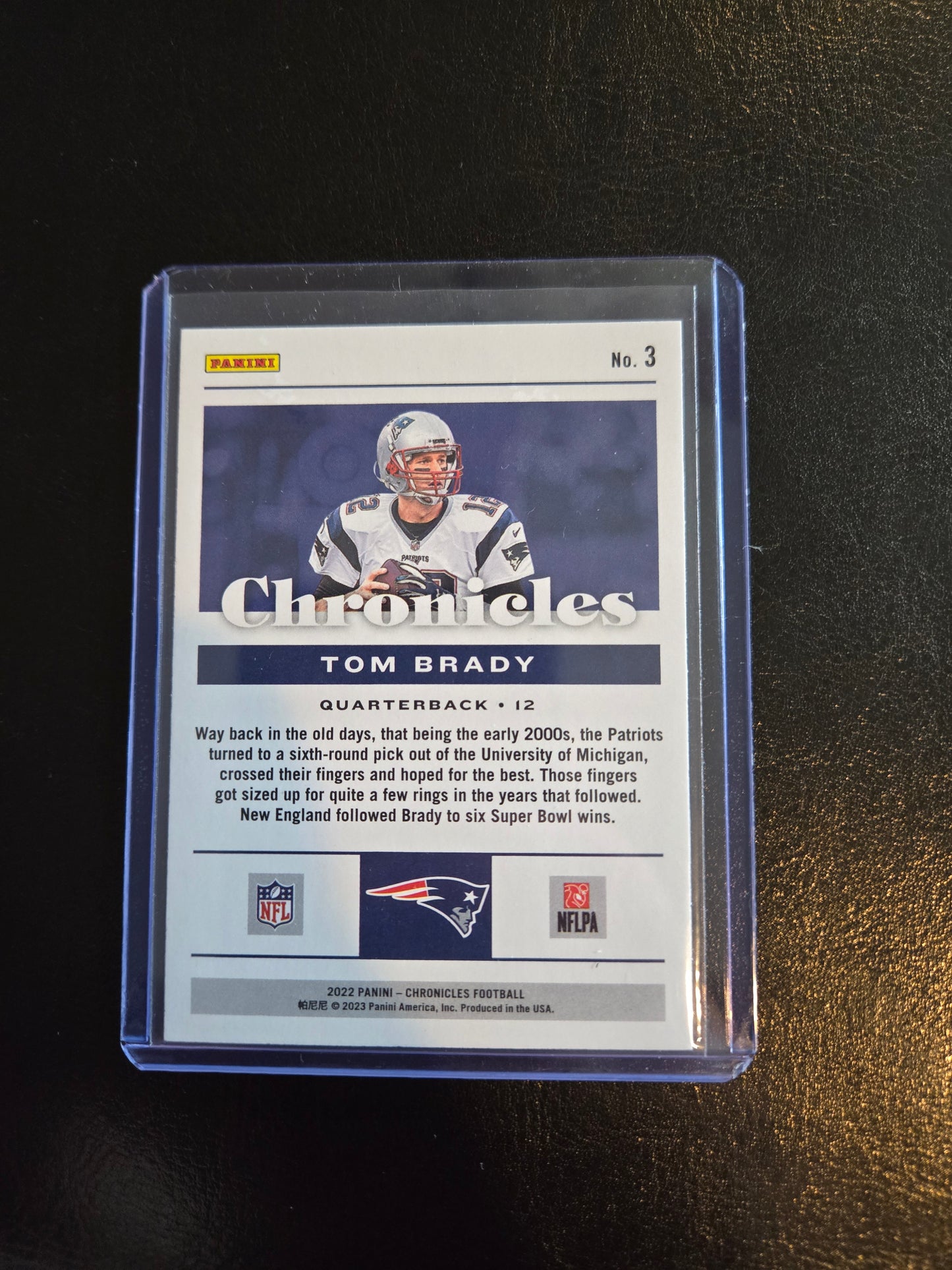 Tom Brady Panini Chronicles #3 (Teal)