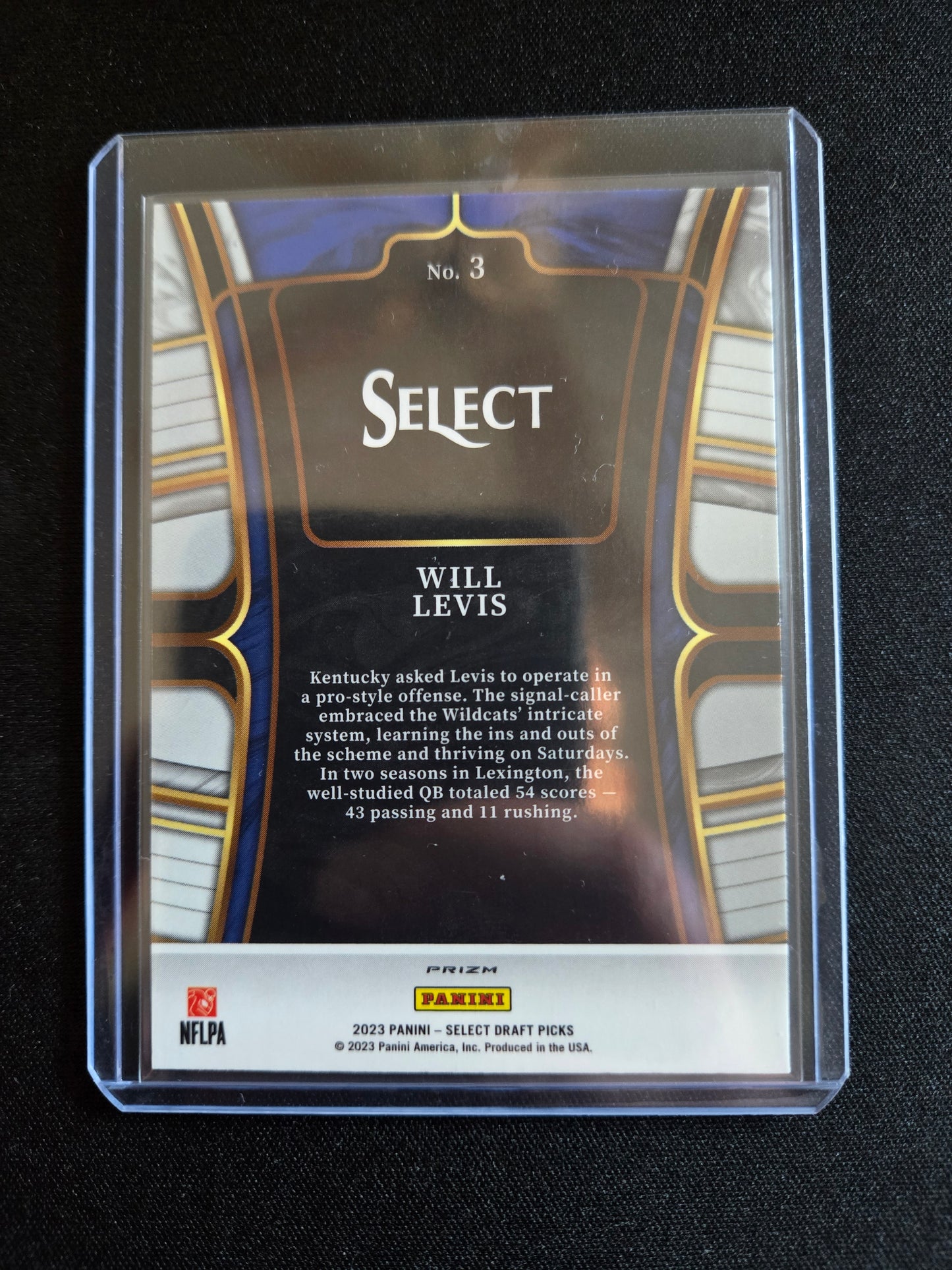 Will Levis Panini Select Rookie (Gold Lazer) #3