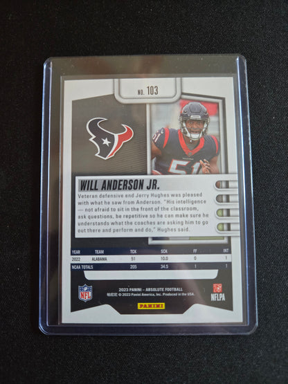 Will Anderson Jr. Panini Absolute Rookie #103