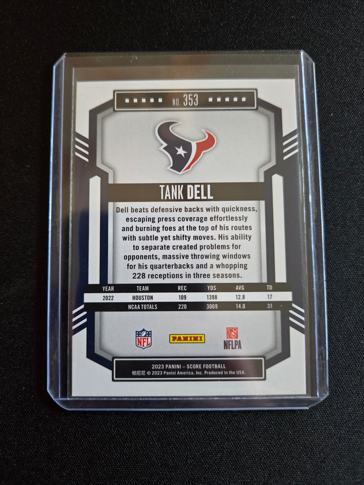 Tank Dell Panini Score Rookie #353