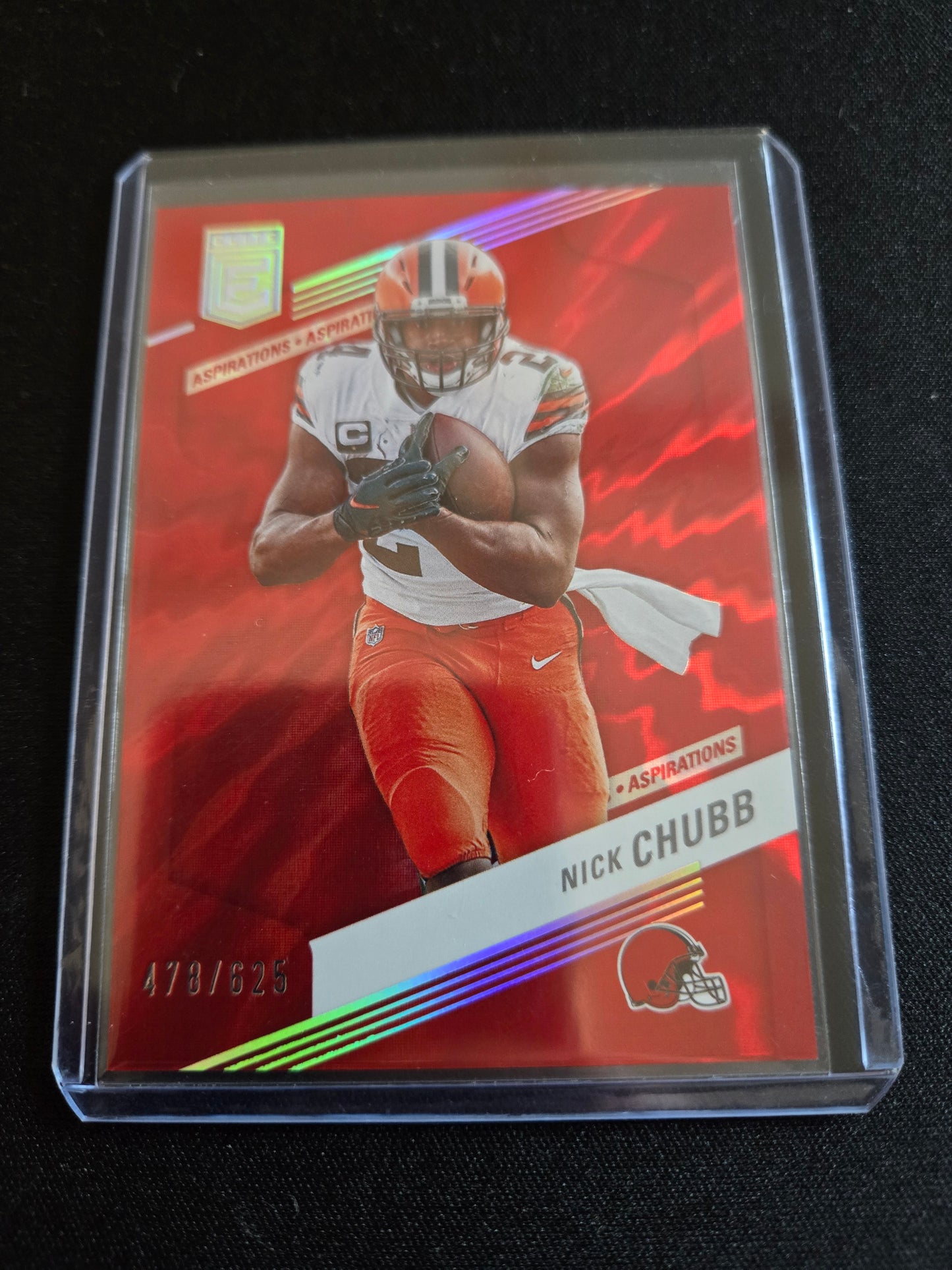 Nick Chubb Panini Elite Numbered 478/625 (Red Lightning) #82