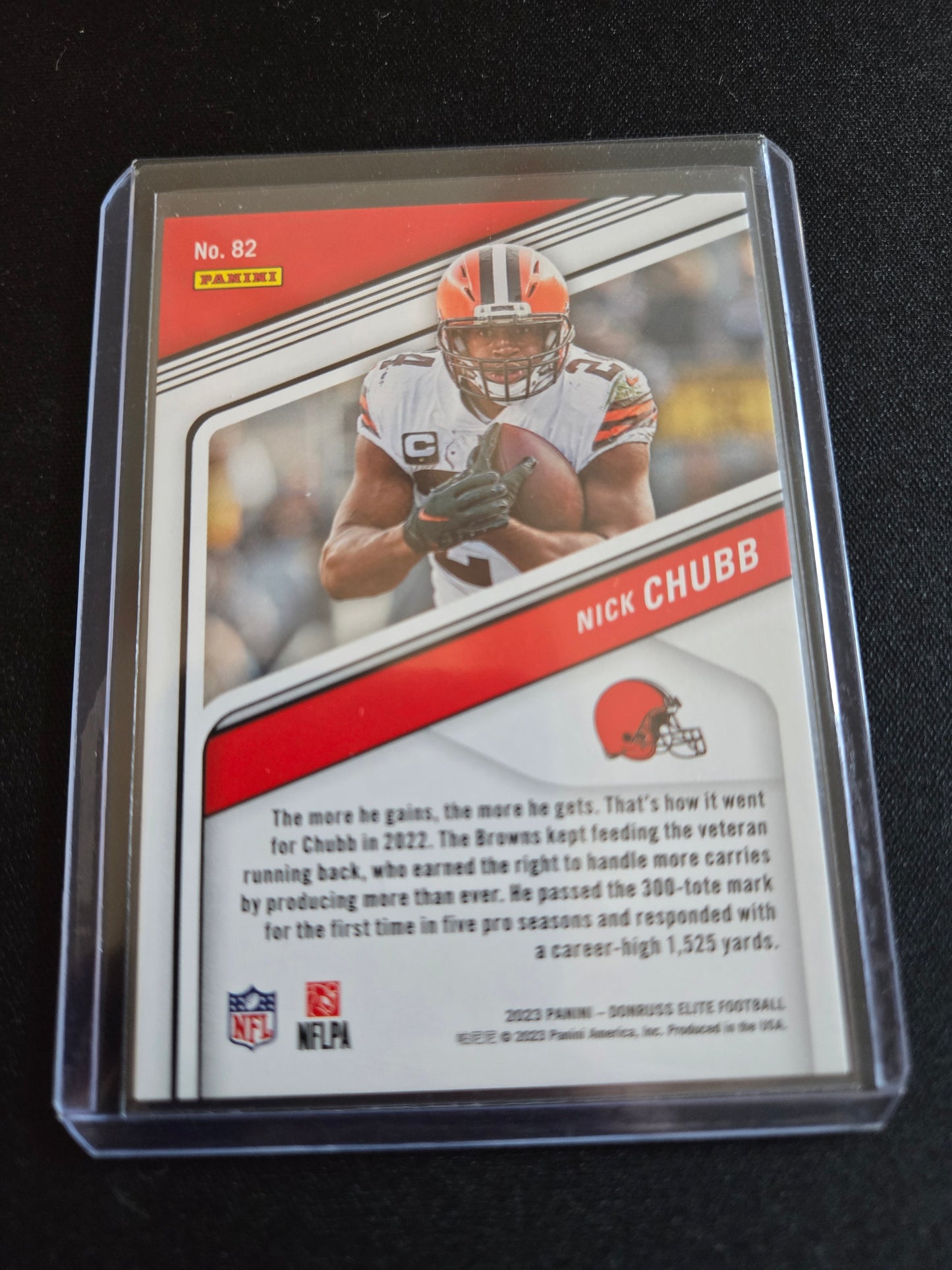 Nick Chubb Panini Elite Numbered 478/625 (Red Lightning) #82