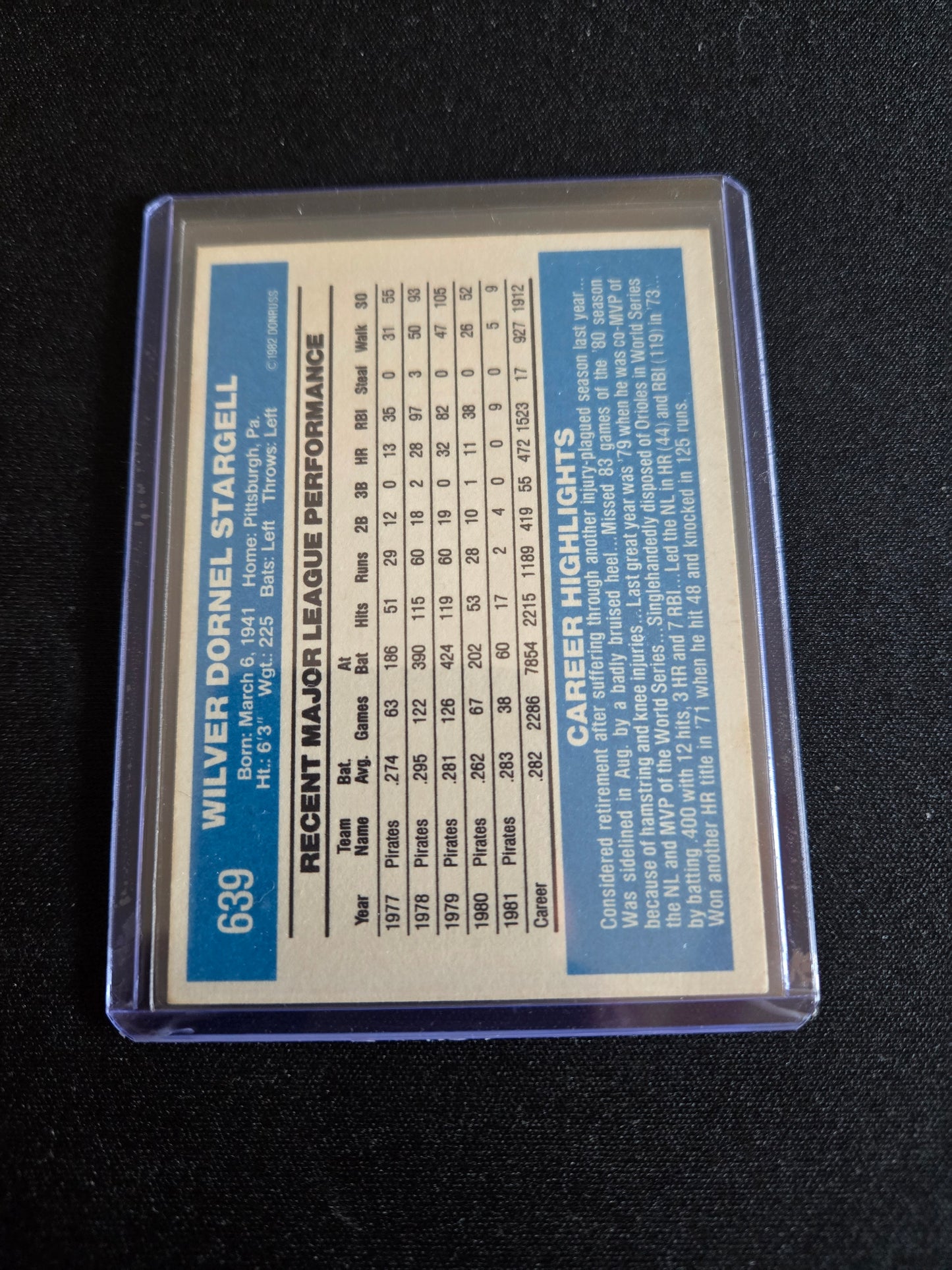 Willie Stargell Donruss #639