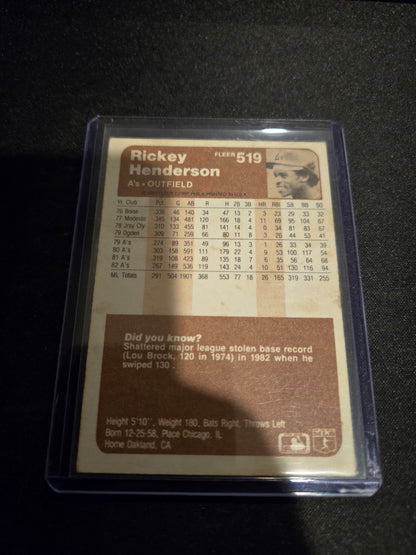 Rickey Henderson Fleer #519