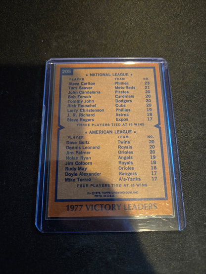 Jim Palmer Topps 1977 Victory Leaders #205