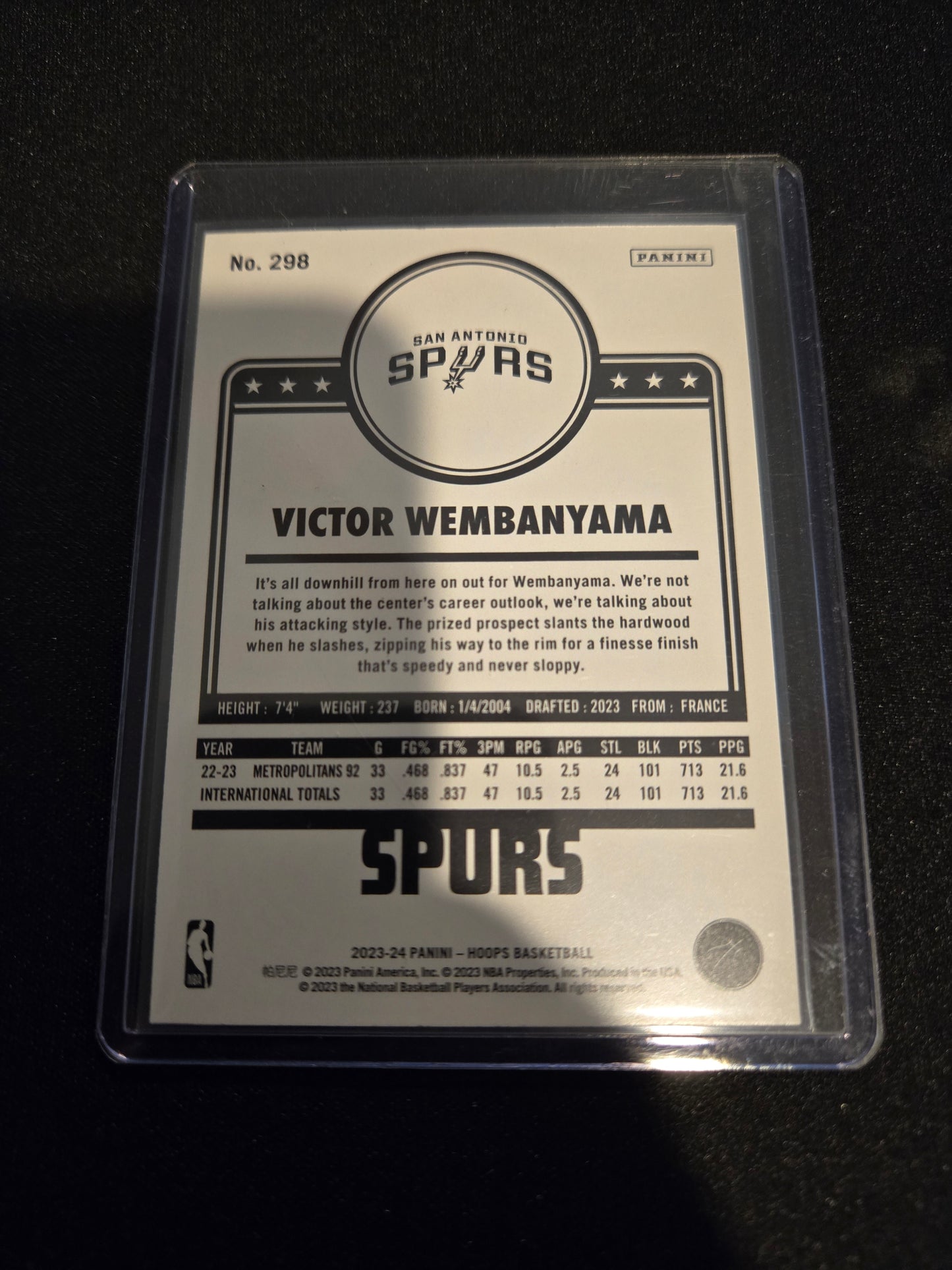 Victor Wembanyama NBA Hoops Rookie #298