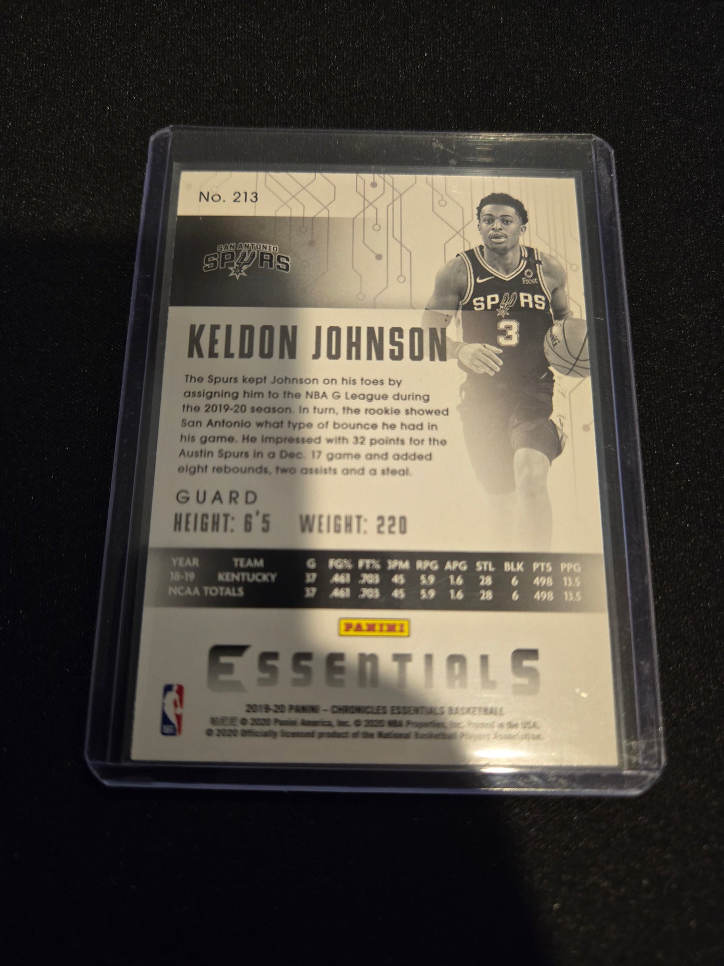 Keldon Johnson Panini Essentials Rookie #213