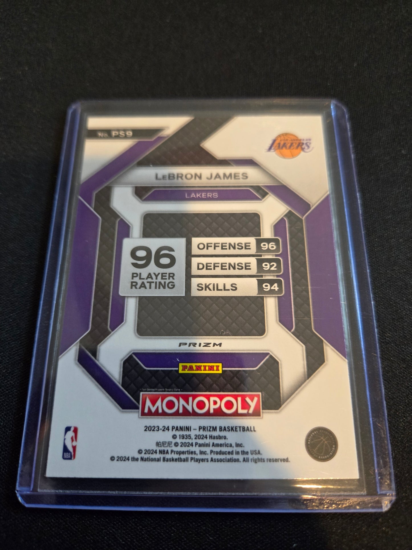 Lebron James Monopoly Prizm (Purple) PS9