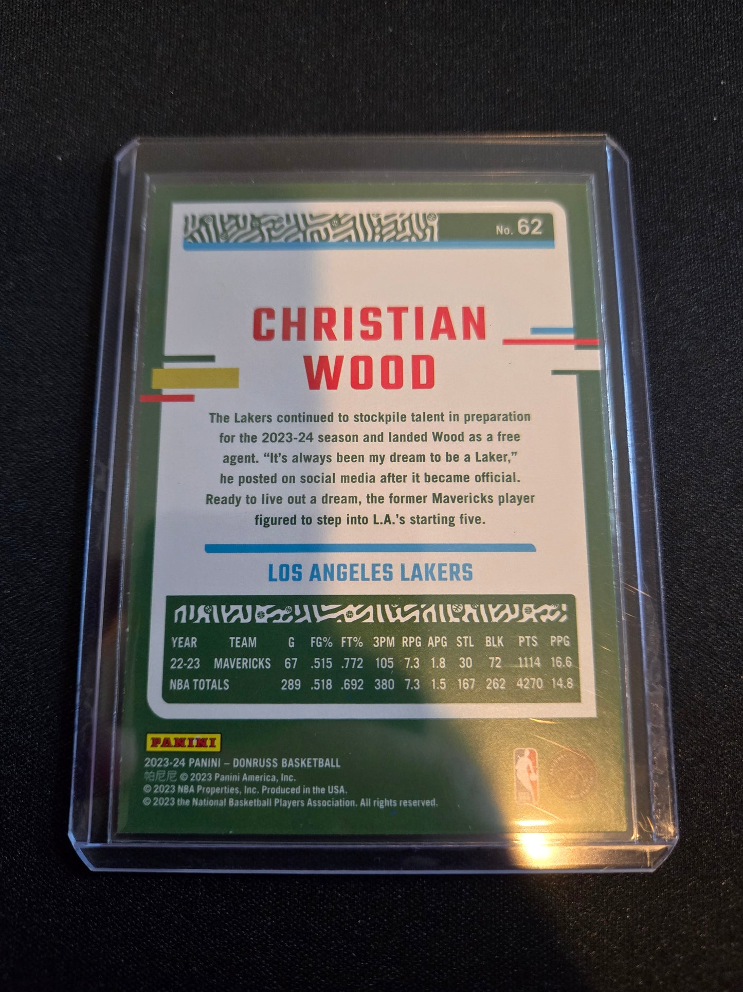 Christian Wood Donruss (Green Laser) #62