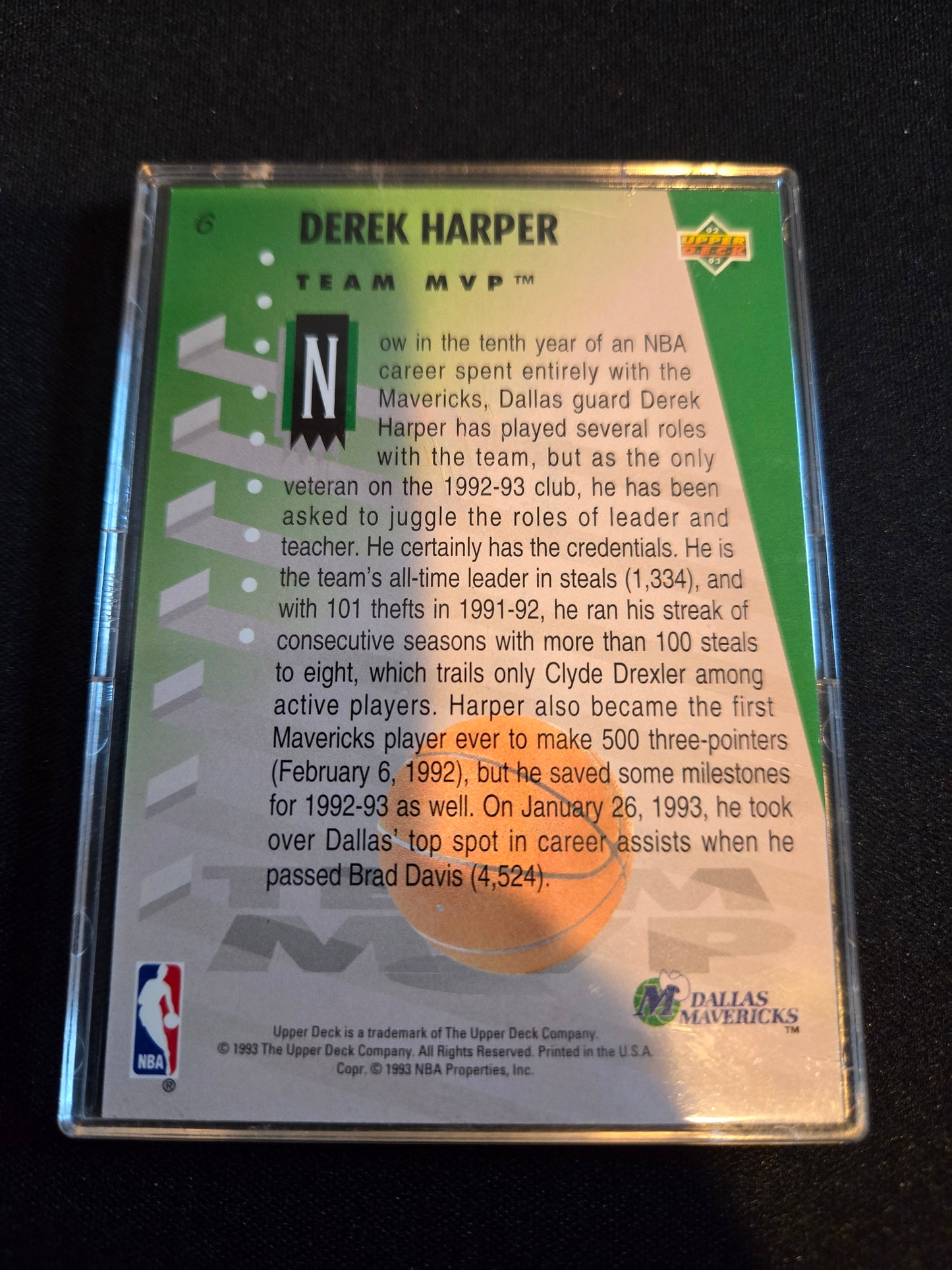 Derek Harper Upper Deck Team MVP Hologram #6