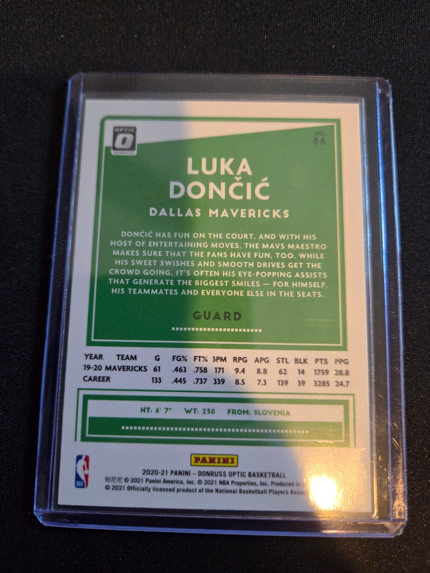 Luka Doncic Donruss Optic #86