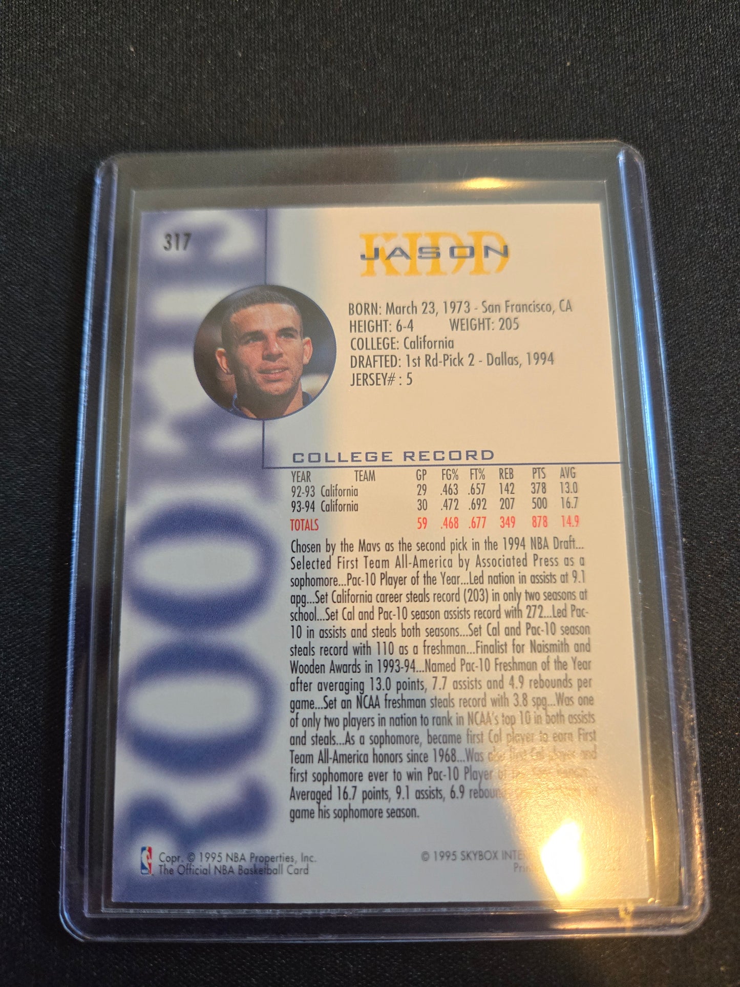 Jason Kidd NBA Hoops Rookie #317