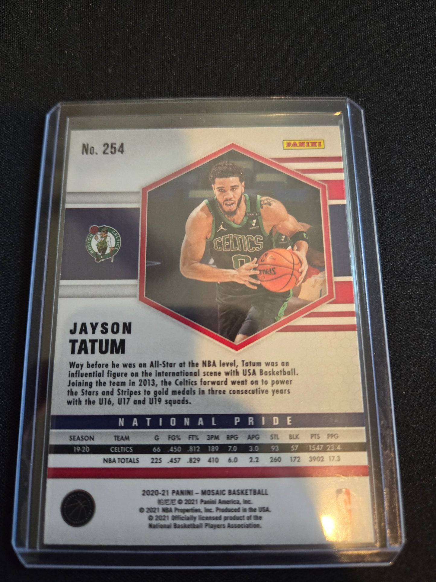 Jayson Tatum Panini Mosaic National Pride #254