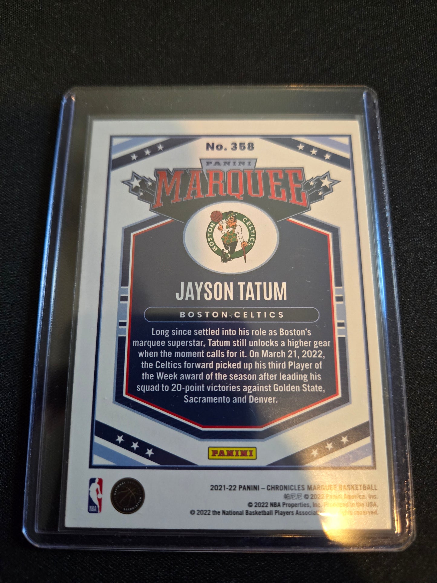 Jayson Tatum Panini Marquee #358