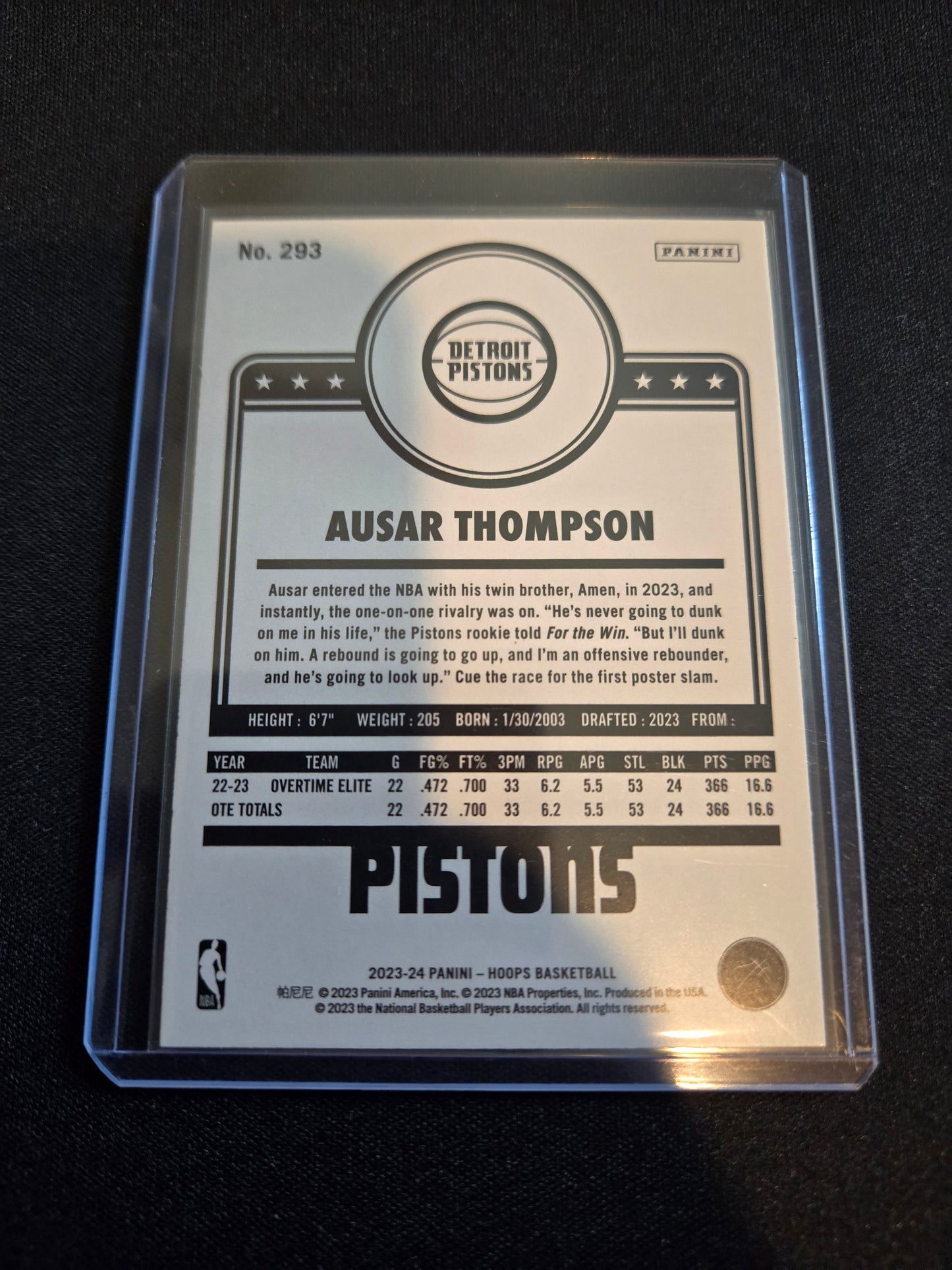 Ausar Thompson NBA Hoops Rookie (Yellow) #255