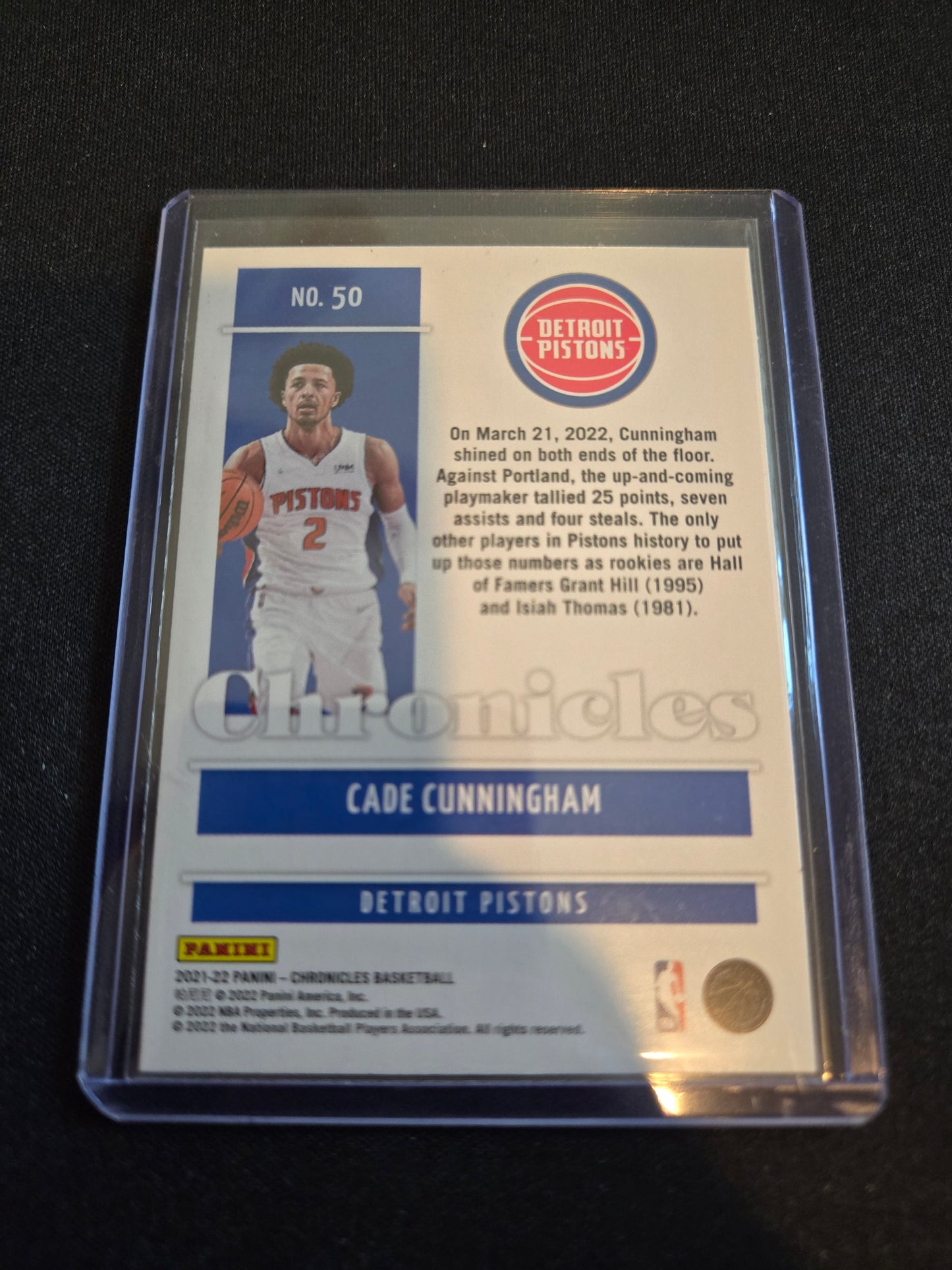 Cade Cunningham Panini Chronicles Rookie #50