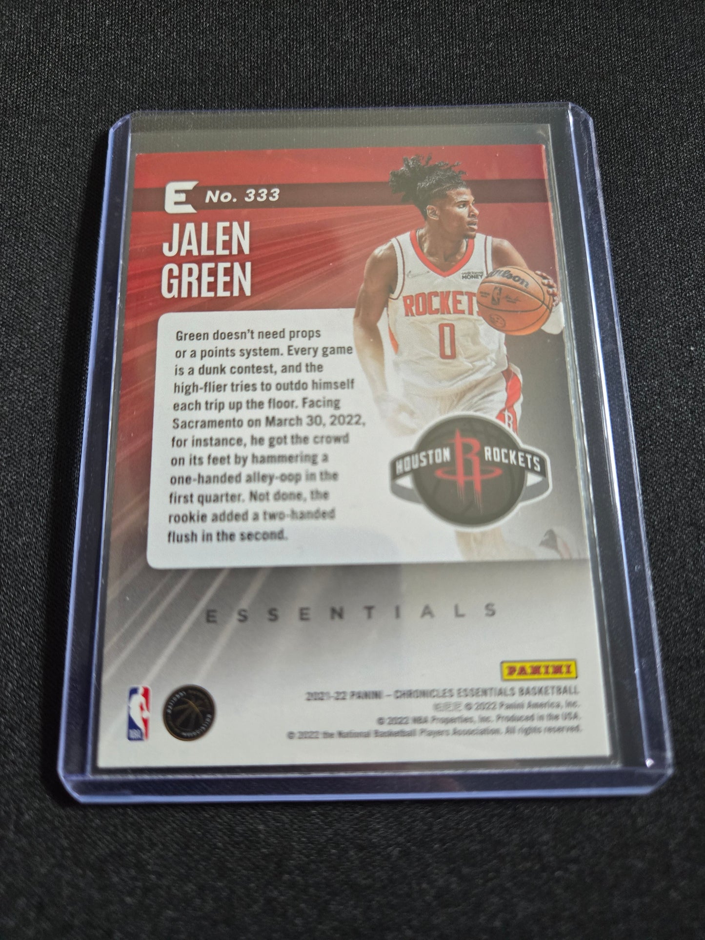 Jalen Green Panini Chronicles Essentials Rookie #333