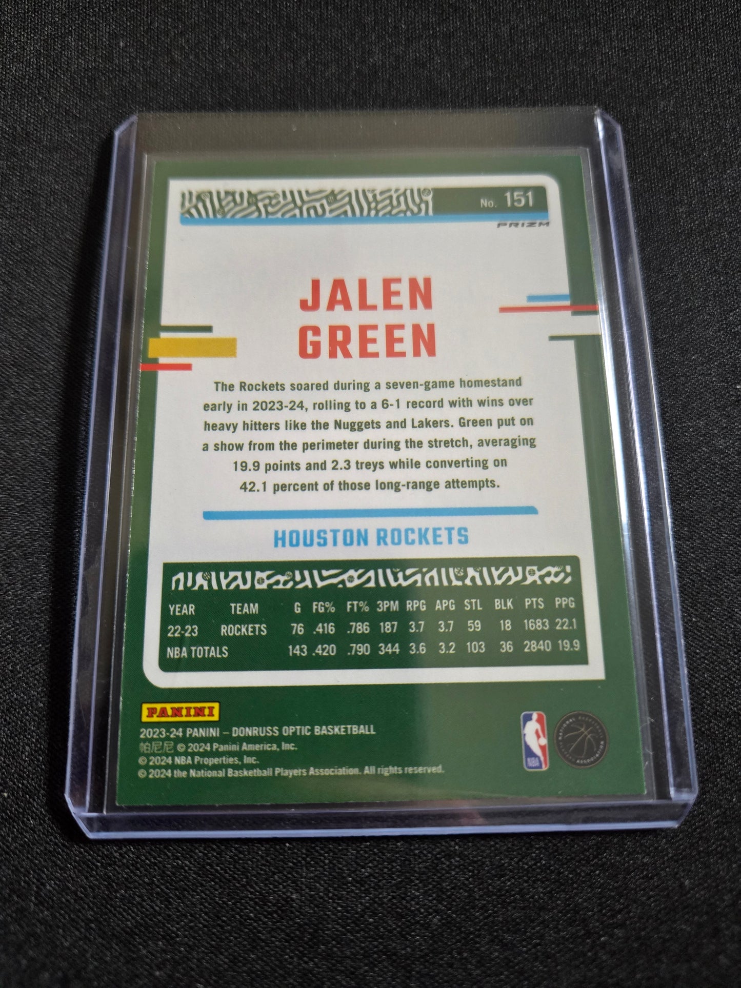 Jalen Green Donruss Optic (Pink) #151