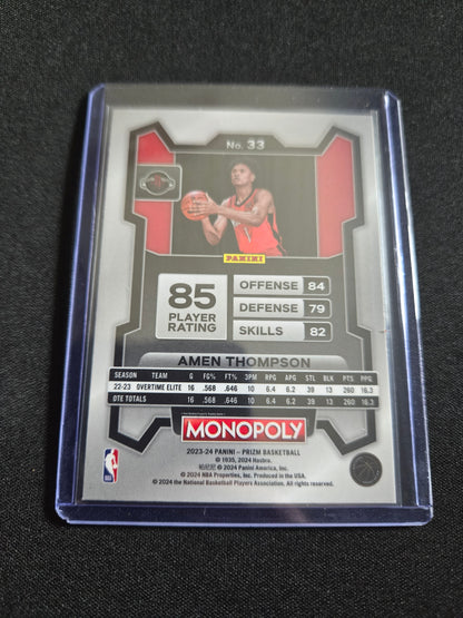 Amen Thompson Monopoly Prizm Rookie #33