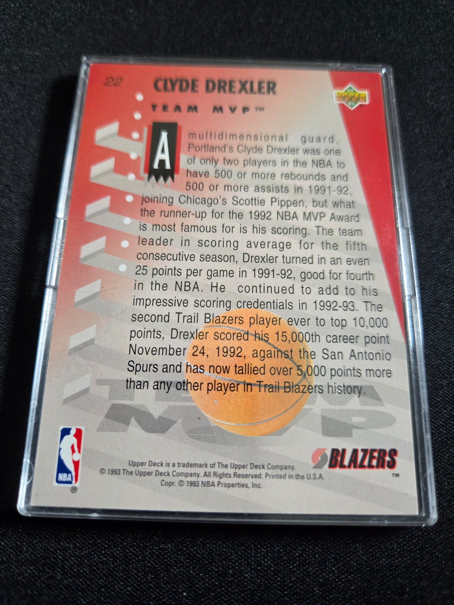 Clyde Drexler Upper Deck Team MVP #22