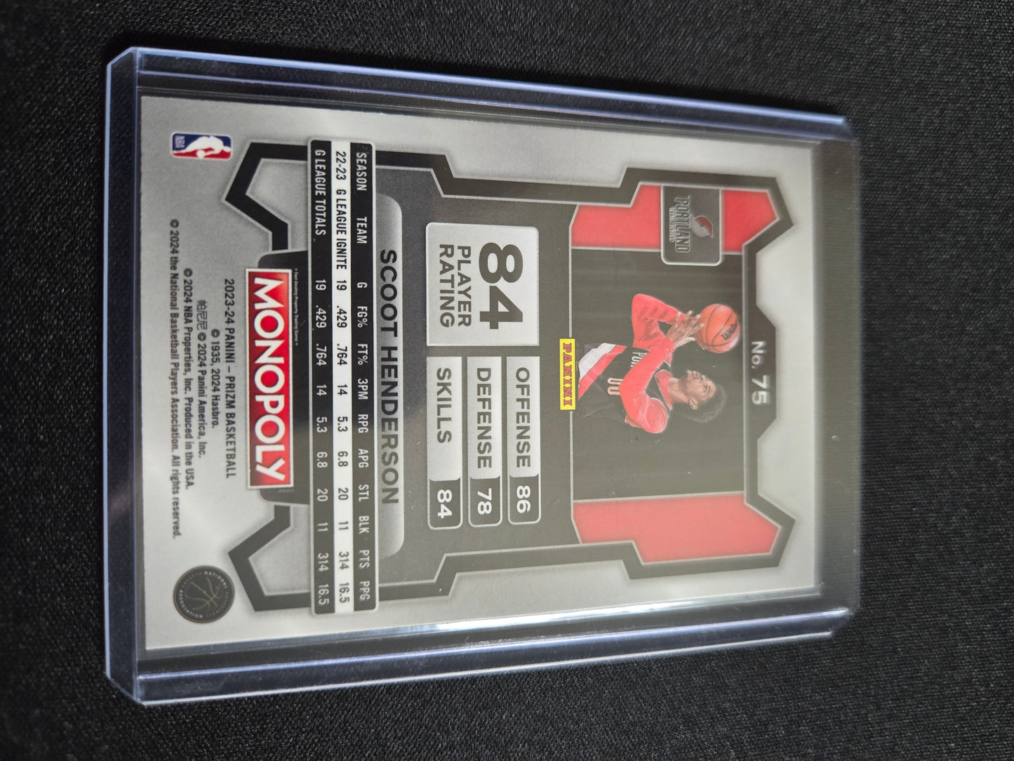 Scoot Henderson Monopoly Prizm Rookie #75