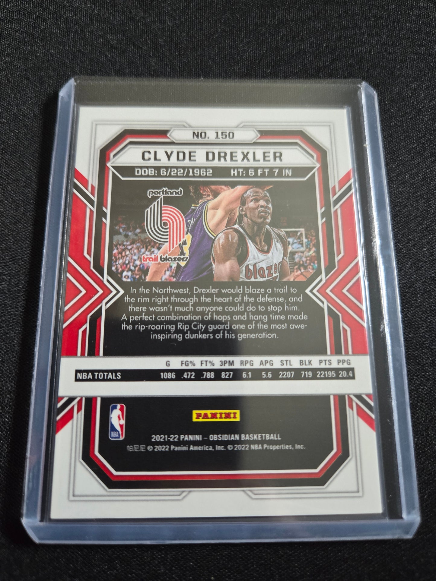 Clyde Drexler Panini Obsidian #150