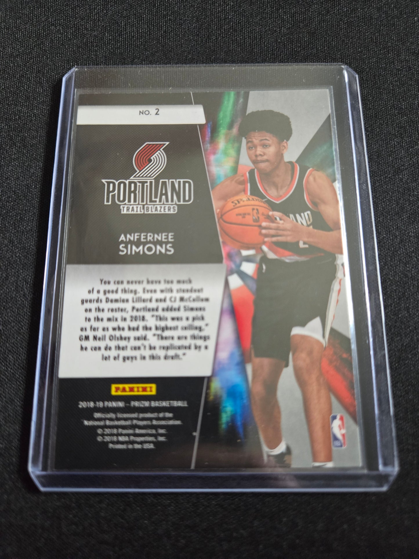 Anfernee Simons Panini Prizm Freshman Phenoms #2