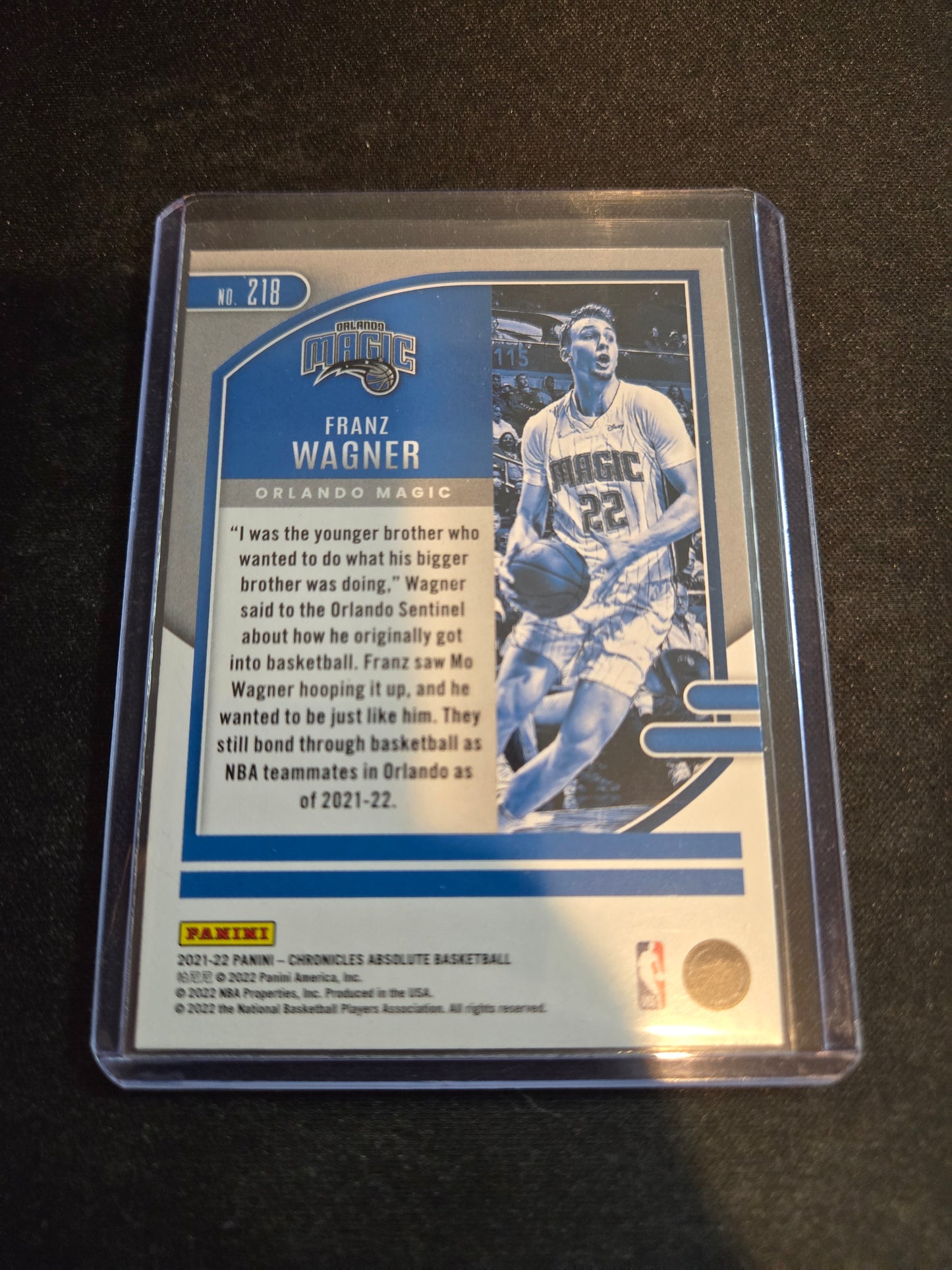 Franz Wagner Panini Chronicles Absolute Rookie #218