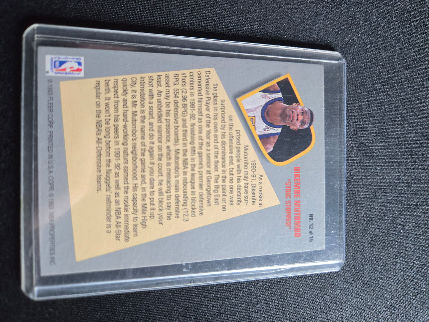 Dikembe Mutombo Fleer Total D 12 of 15