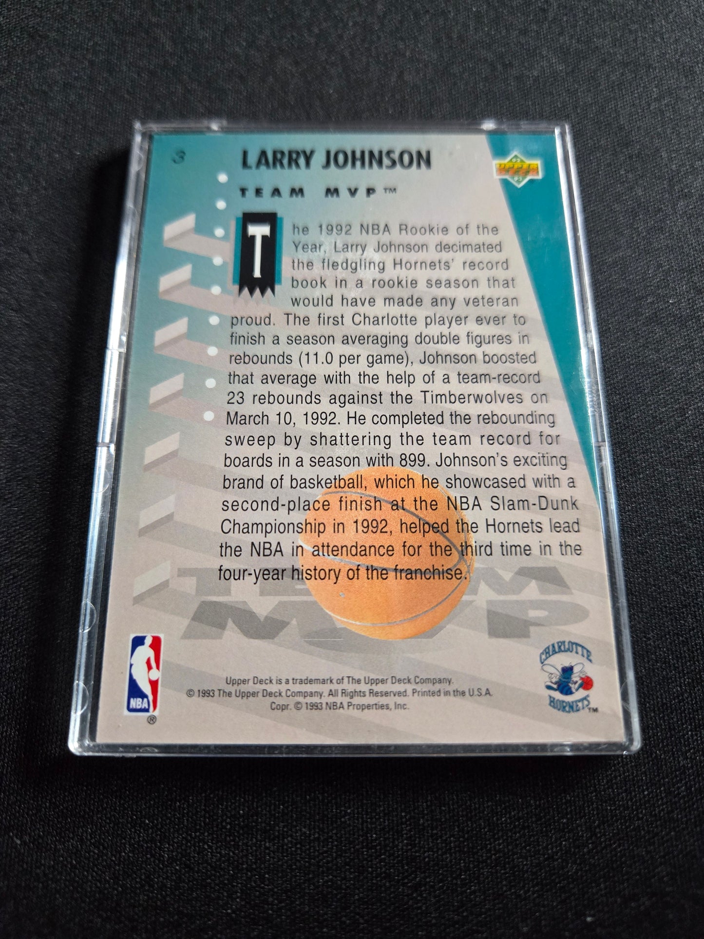 Larry Johnson Upper Deck Team MVP Hologram #3