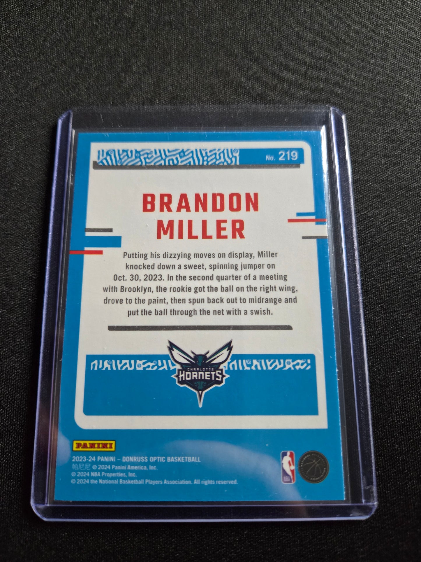 Brandon Miller Donruss Optic Rookie #219