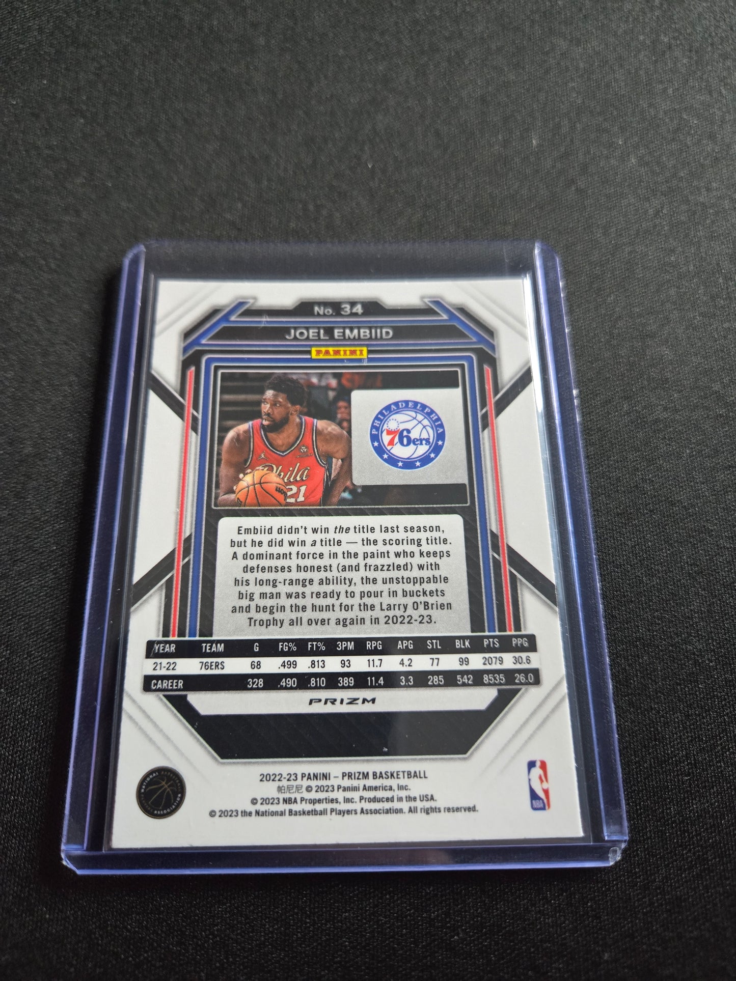 Joel Embiid Panini Prizm (Ice) #34