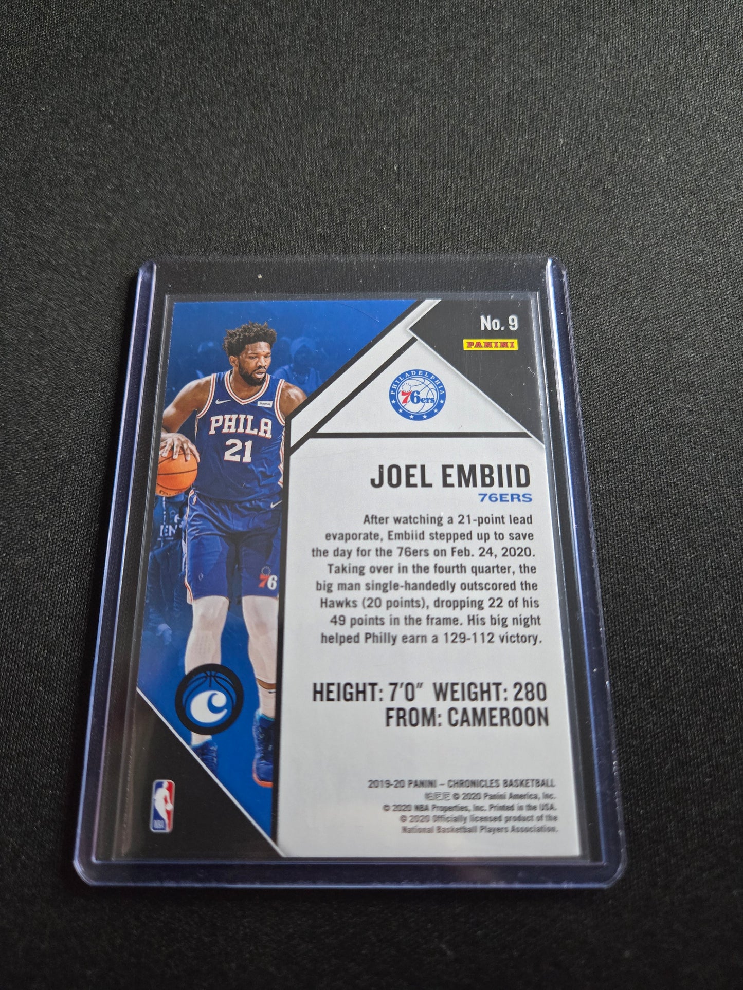 Joel Embiid Panini Chronicles #9