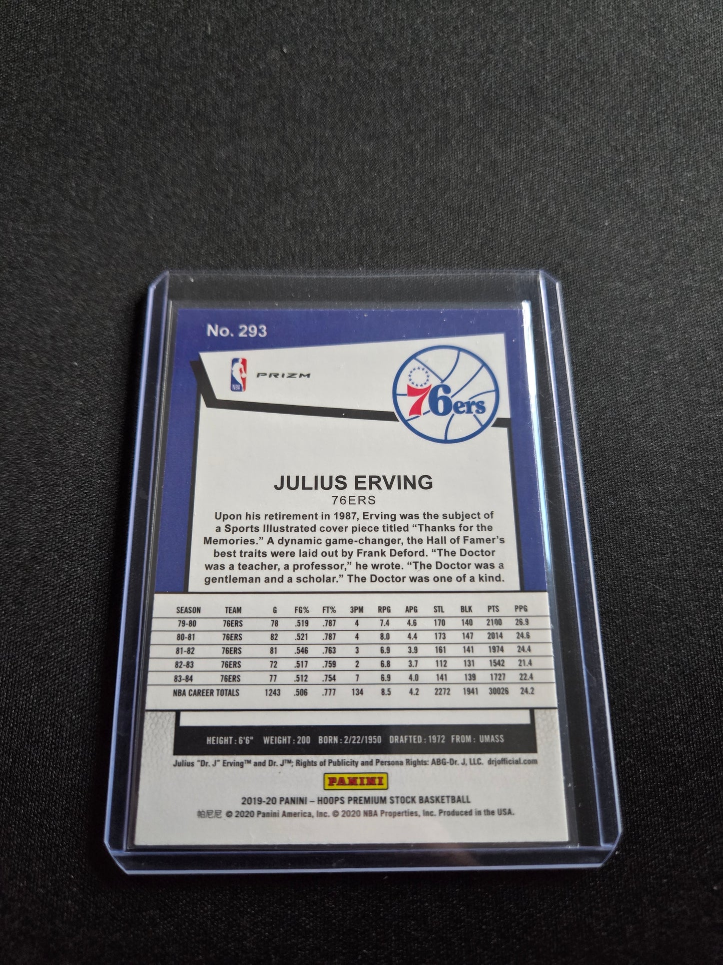 Julius Erving NBA Hoops Tribute #293