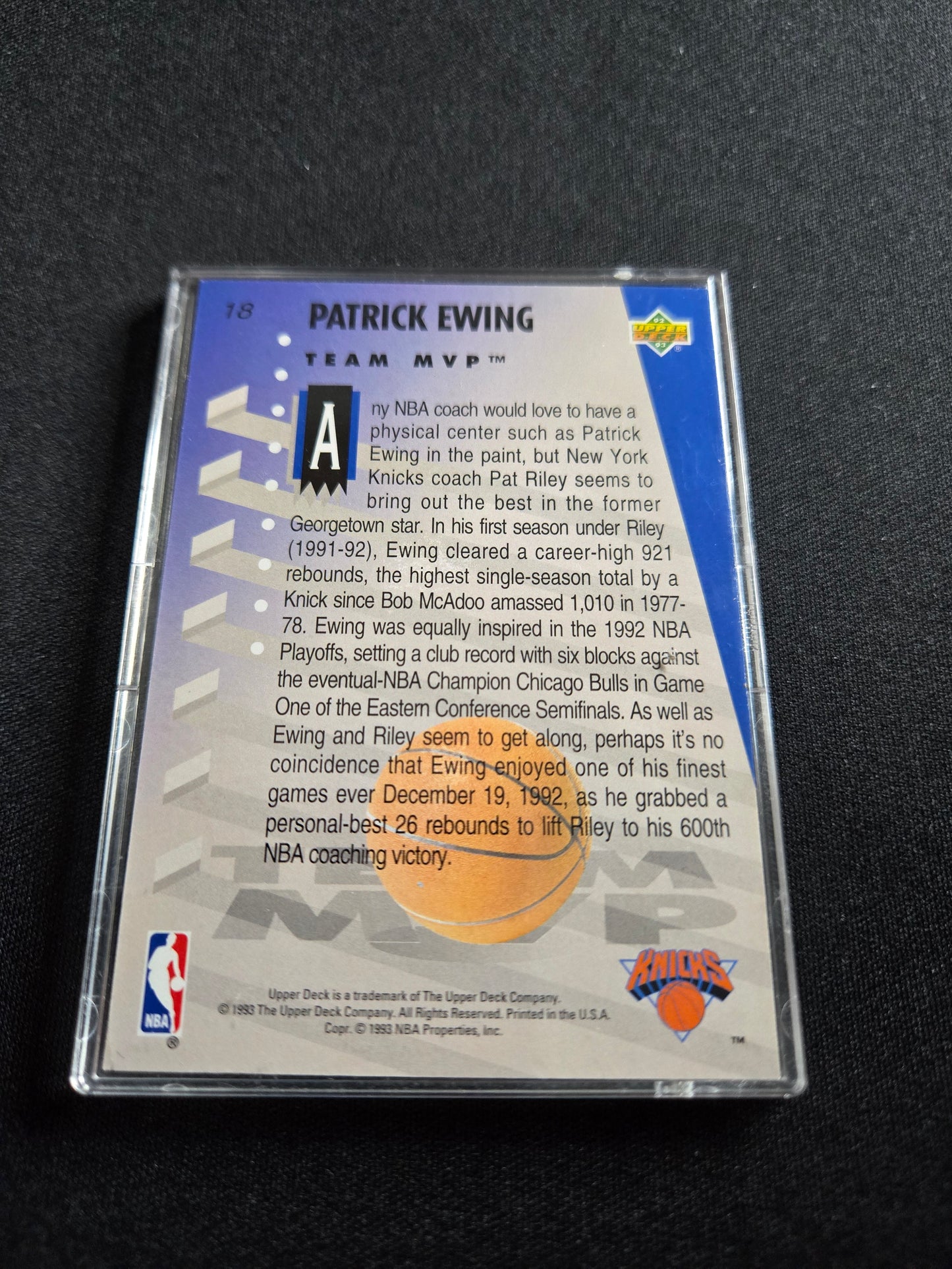 Patrick Ewing Upper Deck Team MVP Hologram #18