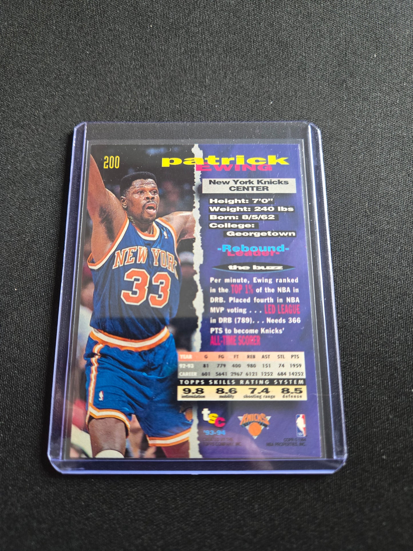 Patrick Ewing Topps Stadium Club #200