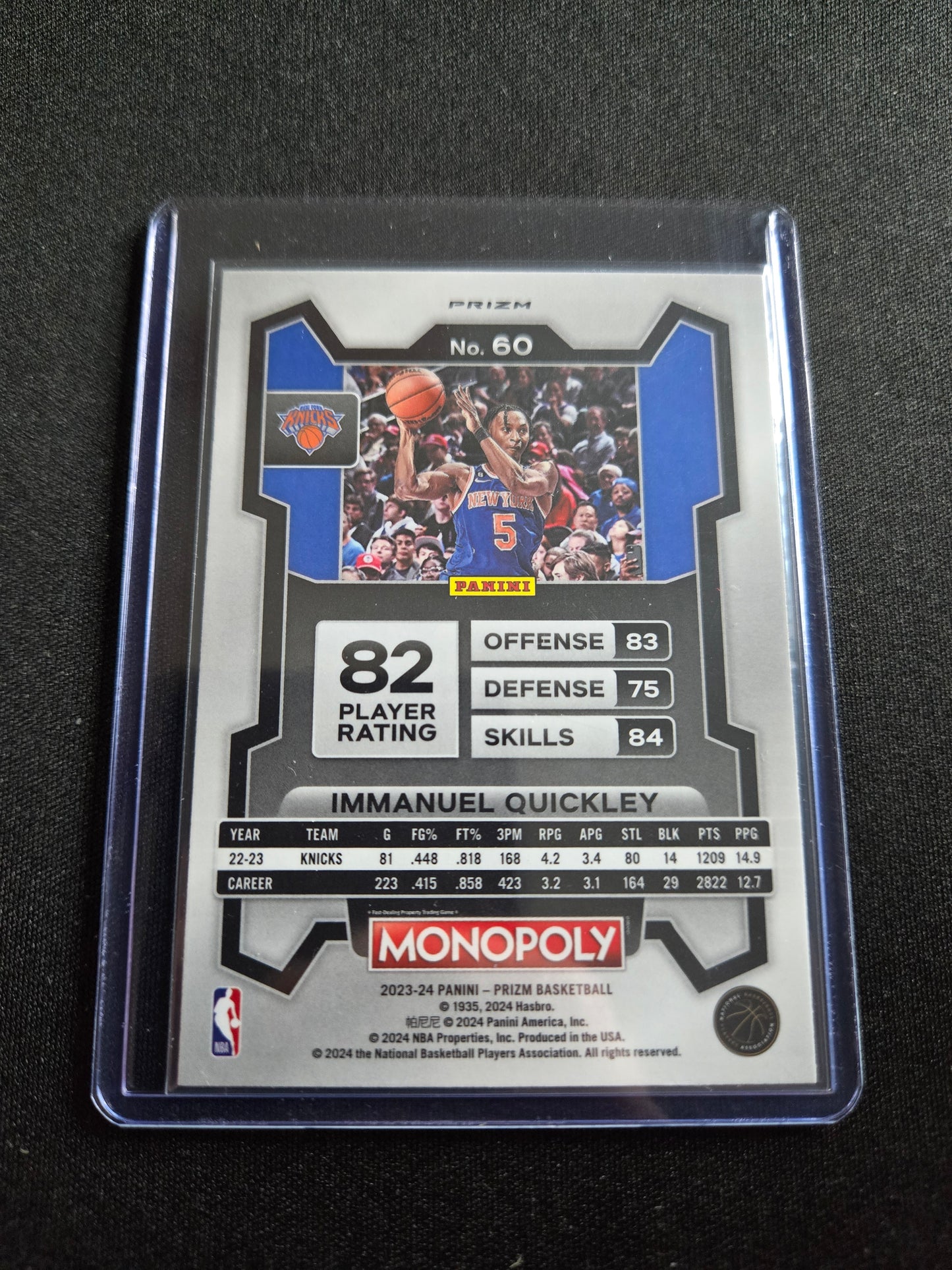 Immanuel Quickley Monopoly Prizm (Purple) #60