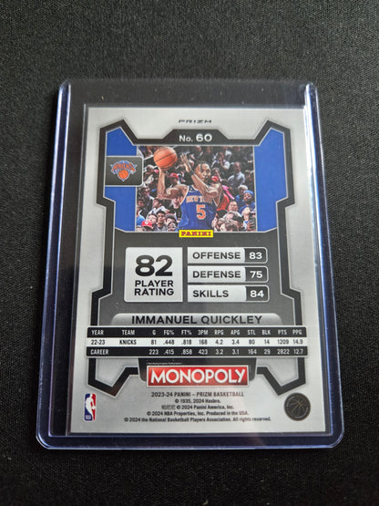 Immanuel Quickley Monopoly Prizm (Purple) #60