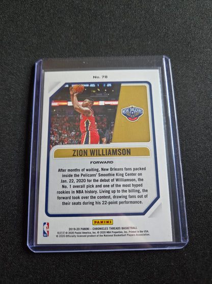 Zion Williamson Panini Threads Rookie #78