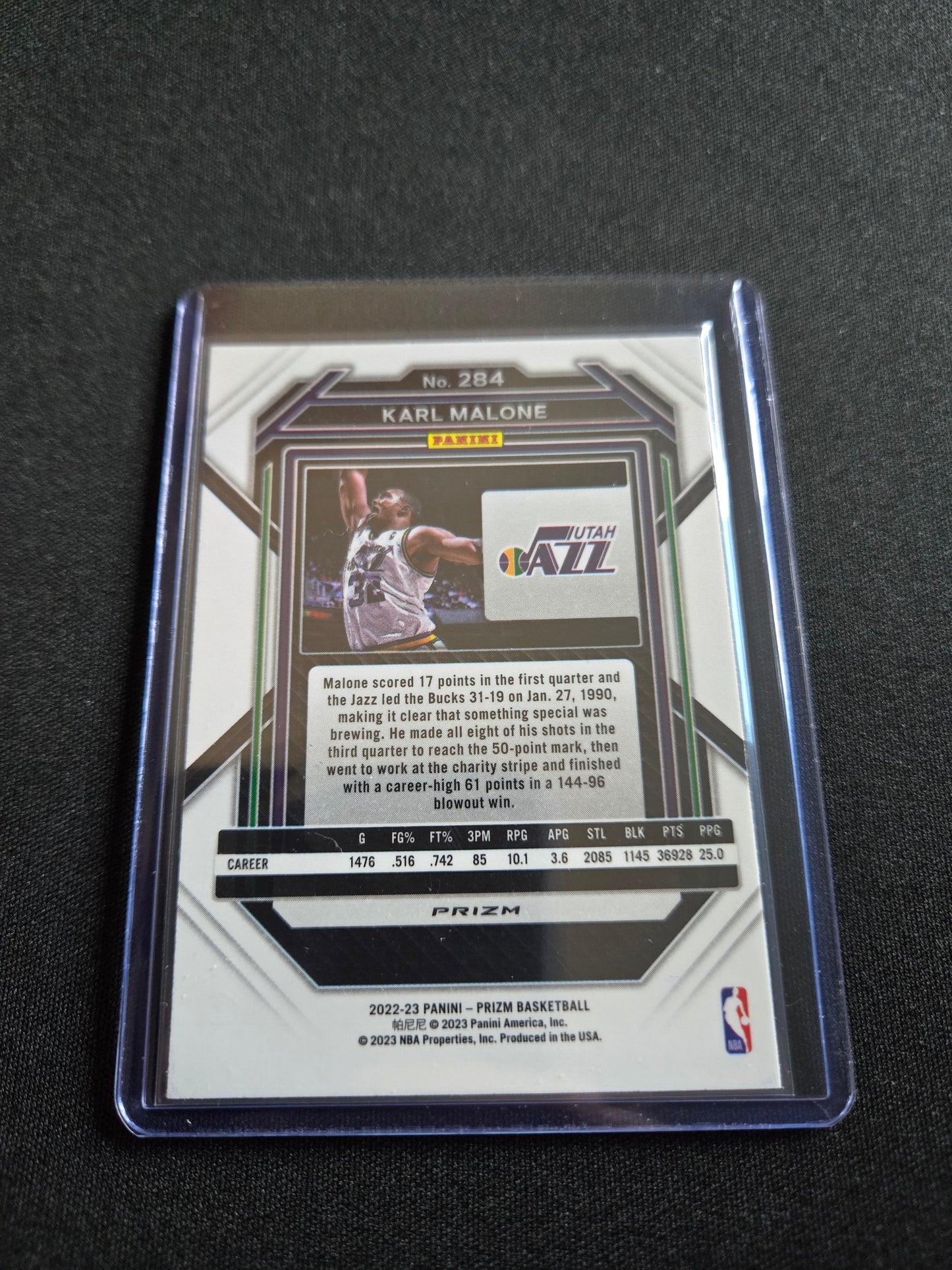 Karl Malone Panini Prizm (Ice) #284