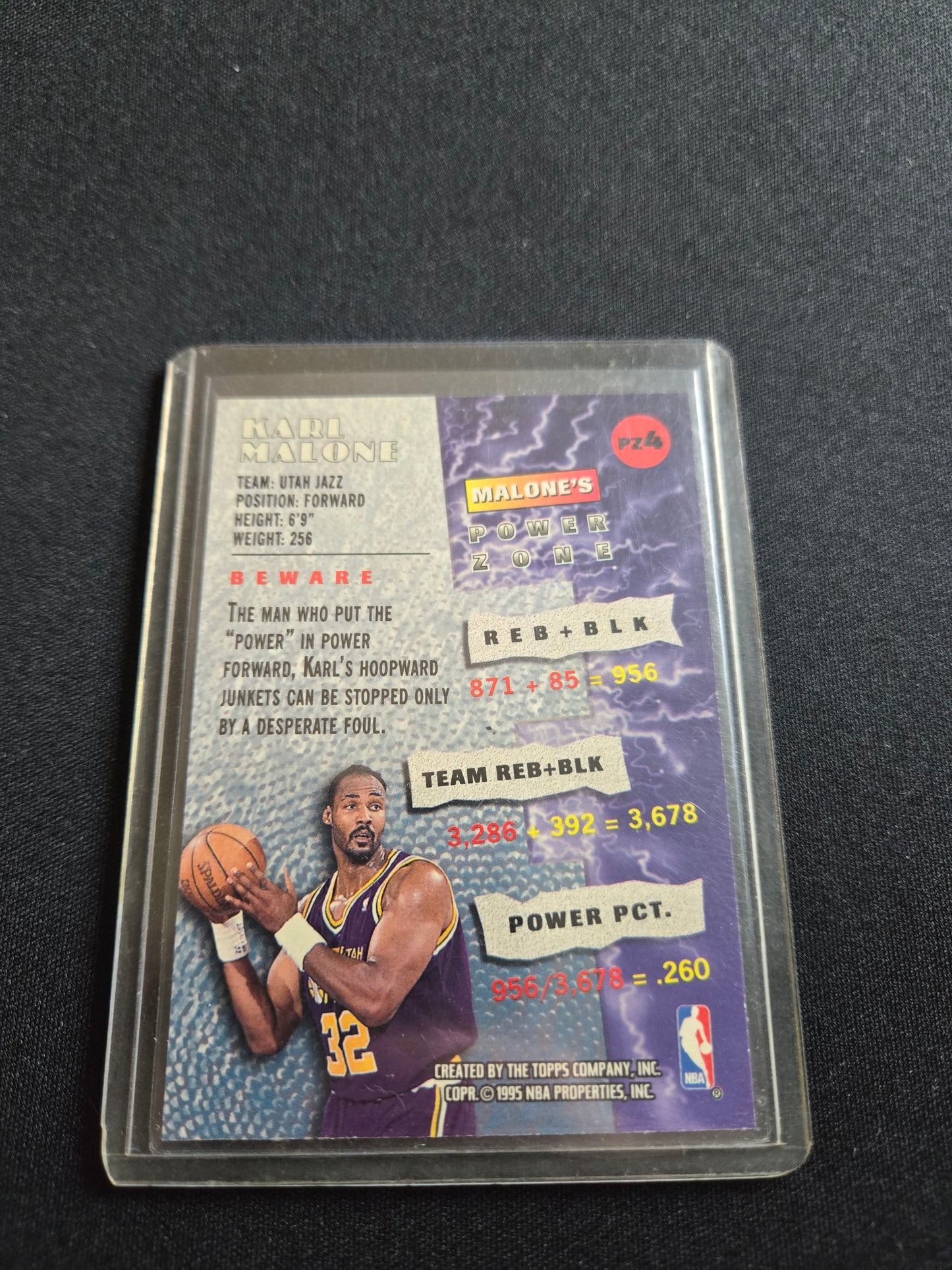 Karl Malone Topps Stadium Club Power Zone PZ4