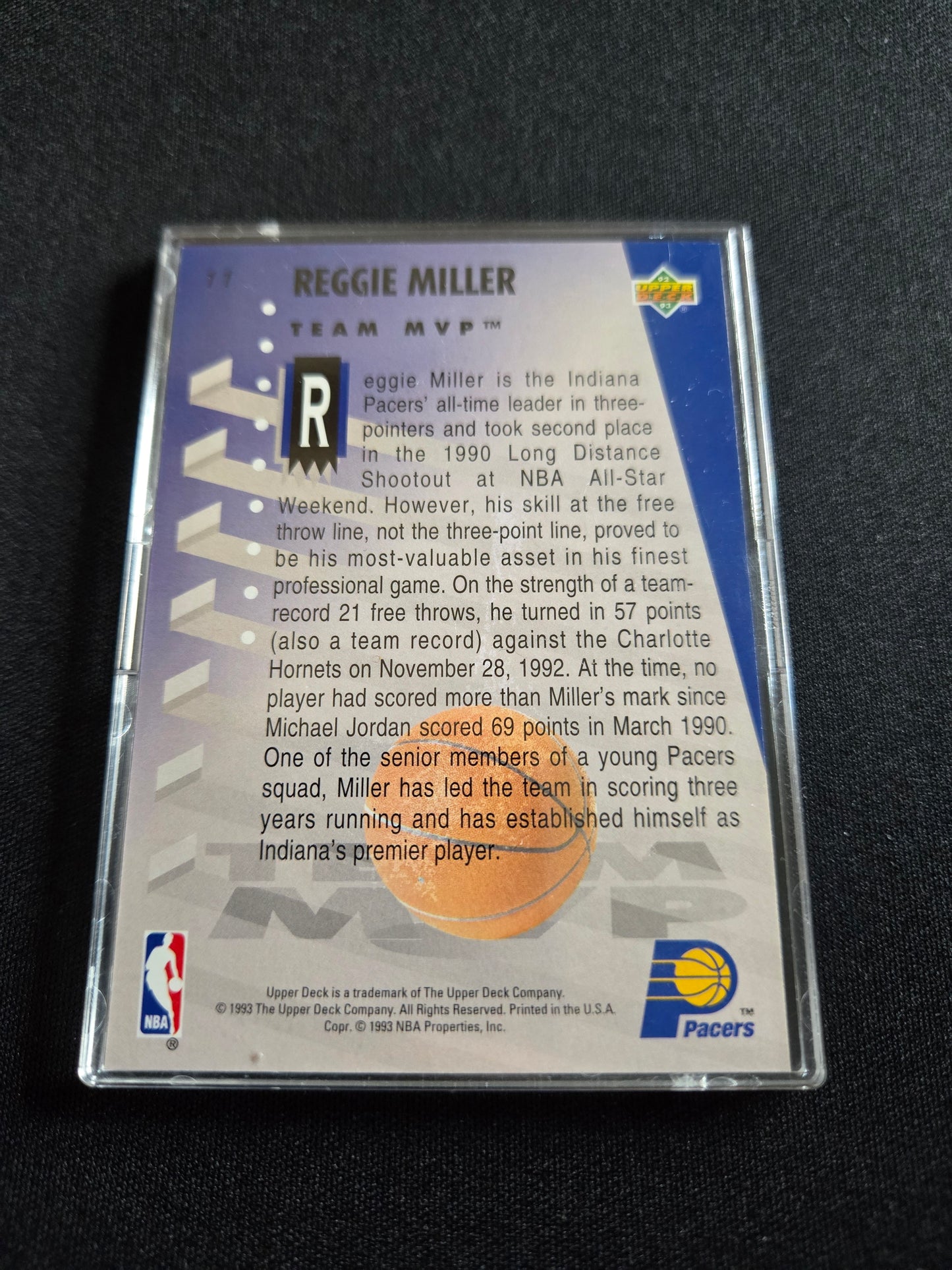 Reggie Miller Upper Deck Team MVP Hologram #11