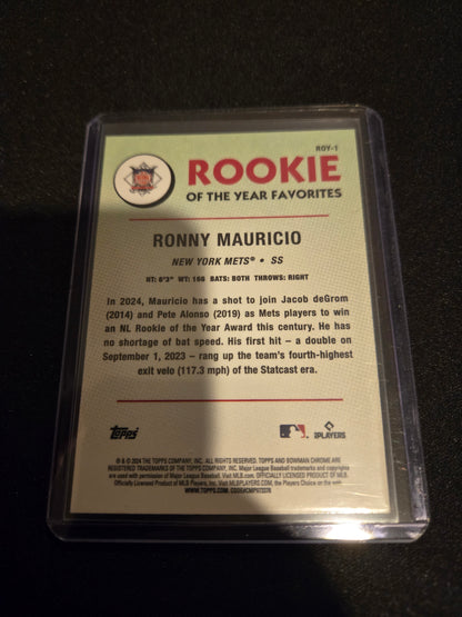 Ronny Mauricio Bowman Chrome ROY Favorites ROY-1 (Green Mojo)